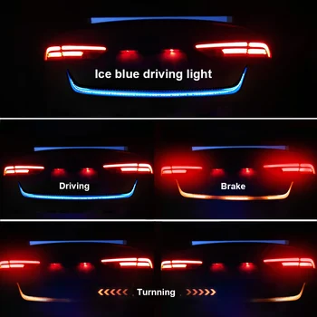 

LEEPEE 1.2m 12V Car Rear Trunk Tail Light Dynamic Streamer Lighting Turn Signal Light Reverse Warning Lamp Car LED Strip