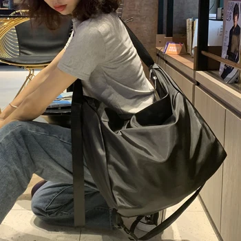 

Shoulder Large Bag Women 2020 New Trendy Wild Large-capacity Simple Tote Cloth Nylon Women Handbags for Men and Women