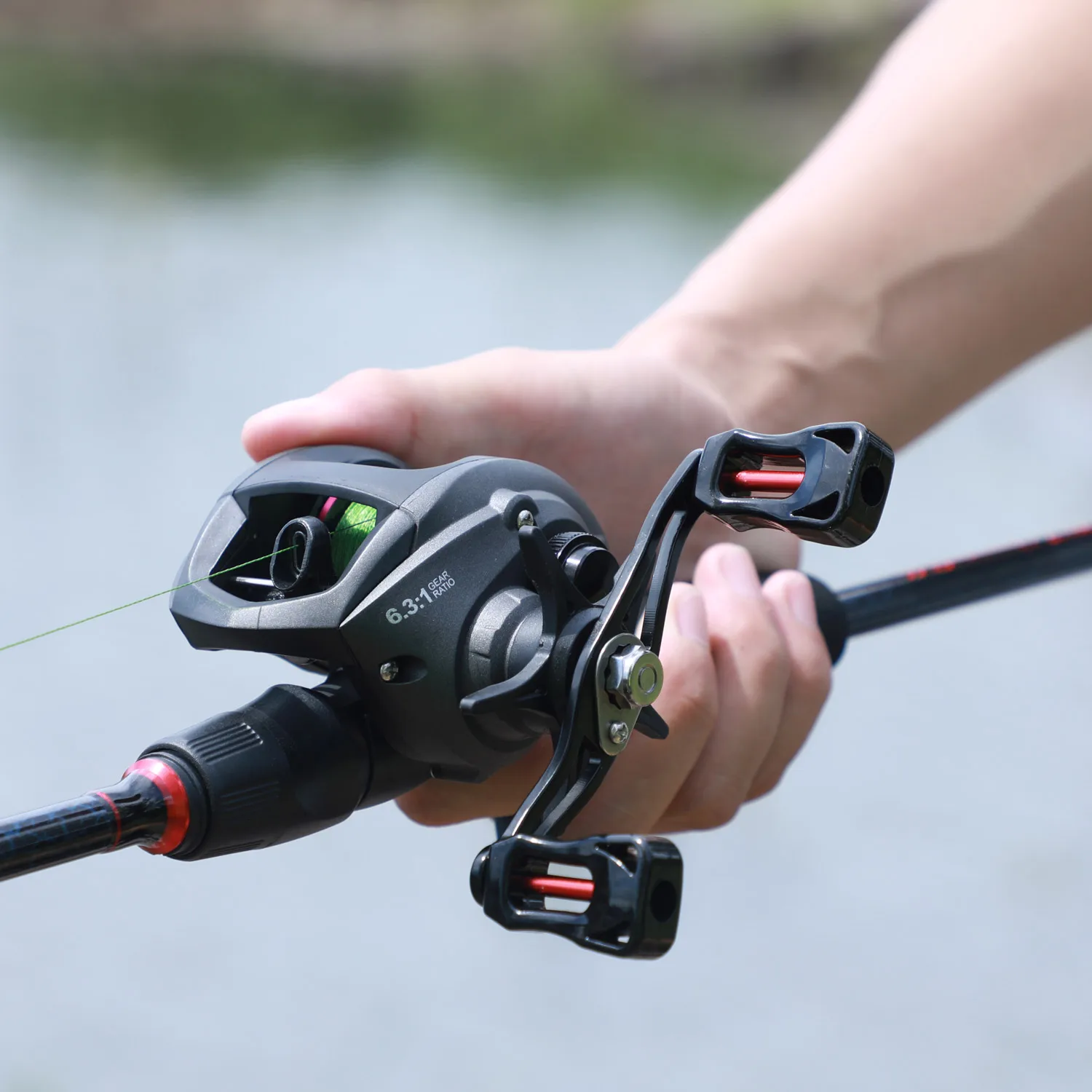 Sougayilang Fishing 1.8-2.4m Rod Combo Portable 5 Section Carbon Fishing Rod and 6.3:1 Gear Ratio12+1bb Casting Reel Set Sougayilang Fishing 1.8-2.4m Rod Combo Portable 5 Section Carbon Fishing Rod and 6.3:1 Gear Ratio12+1bb Casting Reel Set
