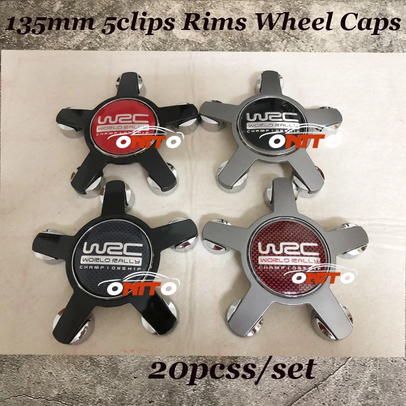 

Free shipping 20pcs 135mm 5Clips Car Rims Wheel hub caps For WRC wrc Logo Label Auto emblem badge Car-styling Label Base