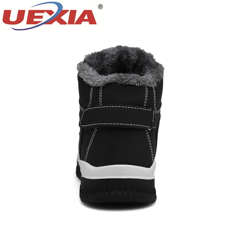 UEXIA; модные кожаные мужские ботинки; botas hombre; Высокая удобная мужская обувь; Зимние ботильоны с плюшем на меху; зимняя теплая обувь; ботинки