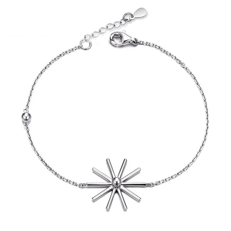 Настоящее 925 пробы, серебряный, Подсолнух, Богемский Браслет, хорошее ювелирное изделие, золотой цвет, для женщин, вечерние, аксессуары, подарок