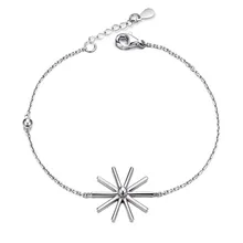 Настоящее 925 пробы, серебряный, Подсолнух, Богемский Браслет, хорошее ювелирное изделие, золотой цвет, для женщин, вечерние, аксессуары, подарок