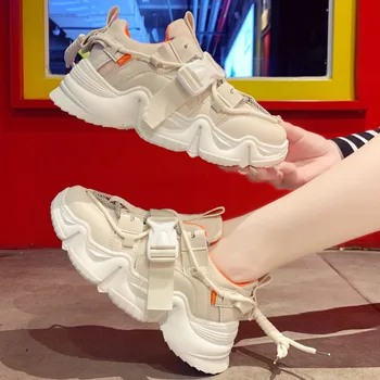 

2020 Brand Women Platform Sneakers Fashion Pink Old Dad Shoes Woman Mesh Designers Female Breathable Casual Shoes Chunky Sneaker