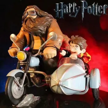 

Funkos Pops Harry Model Figurine Potters and Hagrid Moto Racing Scene Model Doll Household Decorative Arts and Crafts