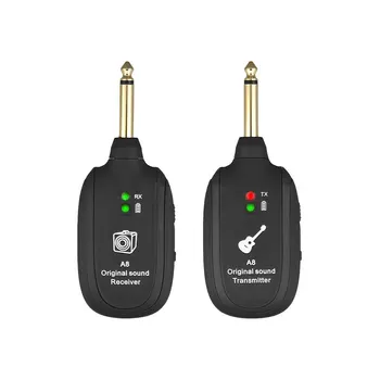

UHF Guitar Wireless System Transmitter Receiver Built-in Rechargeable Wireless Guitar Transmitter