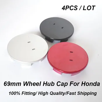 

4PCS/set 69mm Wheel Center Cap Covers Red/Silver/Black Emblem For CRV Civic Accord CITY Fit Pilot Crossroad car styling