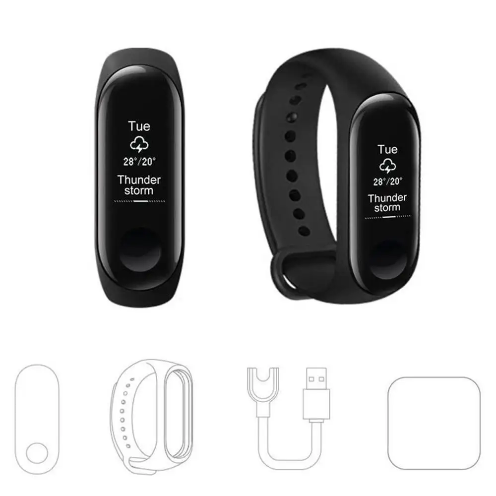 Новинка, Xiaomi Bracelet 3, водонепроницаемые смарт-спортивные часы для мужчин и женщин, для бега, сердечного ритма, подсчета, шаг, браслет 3