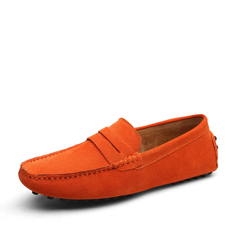 Orange Reetene/мужские мокасины; лоферы; модные бездельники; Мужская обувь для вождения; мужские повседневные кроссовки; дышащая обувь без застежки - Цвет: Orange
