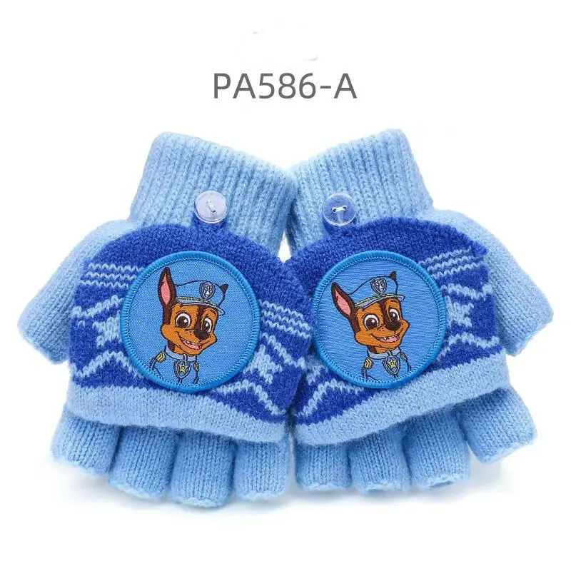 glove-01-PA586-A Настоящие зимние теплые наушники с рисунком из мультфильма «Щенячий патруль», милые плюшевые защитные наушники с мультяшными ушками, детские игрушки, подарок на день рождения, Рождество - Цвет: glove-01-PA586-A