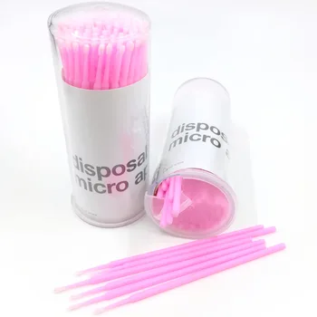 

Pink Disposable Eyelash Brushes Swab Microbrushes Eyelash Extension Tools Individual Eyelashes Removing Tools Applicators