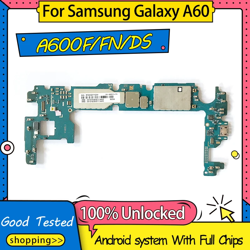 Материнская плата высокого качества для Samsung Galaxy A60 A600F/FN/DS материнская логическая
