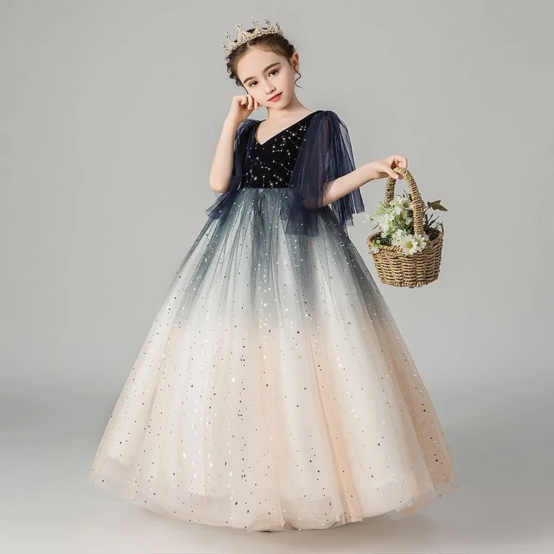 crianças flor princesa pétala vestido de lantejoulas