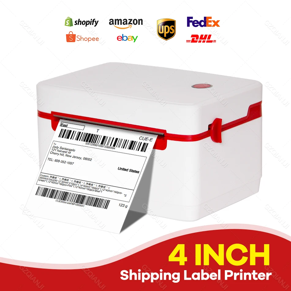 2021 Lastest USB Thermal Shipping Address Printer Waybill 100 110mm Shipping Label Printer For Express Logistic Label Paper Roll