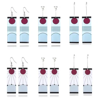 

Anime Acrylic big catkins dangling Earrings Demon Slayer Kimetsu no Yaiba Blade of Ghost Earings For Women brincos Jewelry Gift