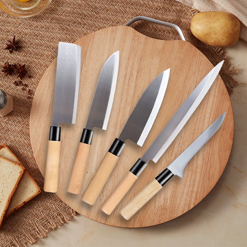 Professional Japanese Knfe Set Sashimi Knife Meat Cleaver Kitchen Knife  Kitchen Knives Sets Polishing Stainless Steel Kitchen Knife Sets Sushi  Knife