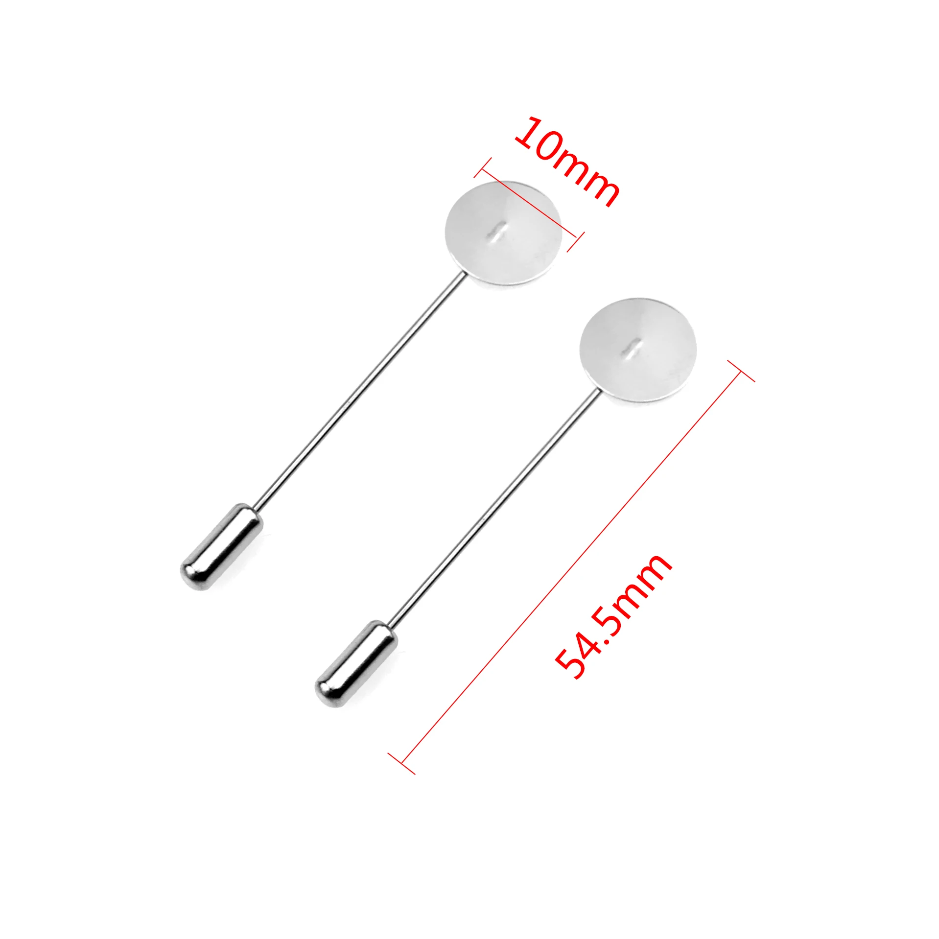 54.5x10mm 10 шт./лот, 10, 15 мм, нержавеющая сталь, длинная брошь, булавка, сделай сам, с отворотом, для платья, ювелирные изделия, броши, аксессуары, оптом, много - Цвет: 54.5x10mm