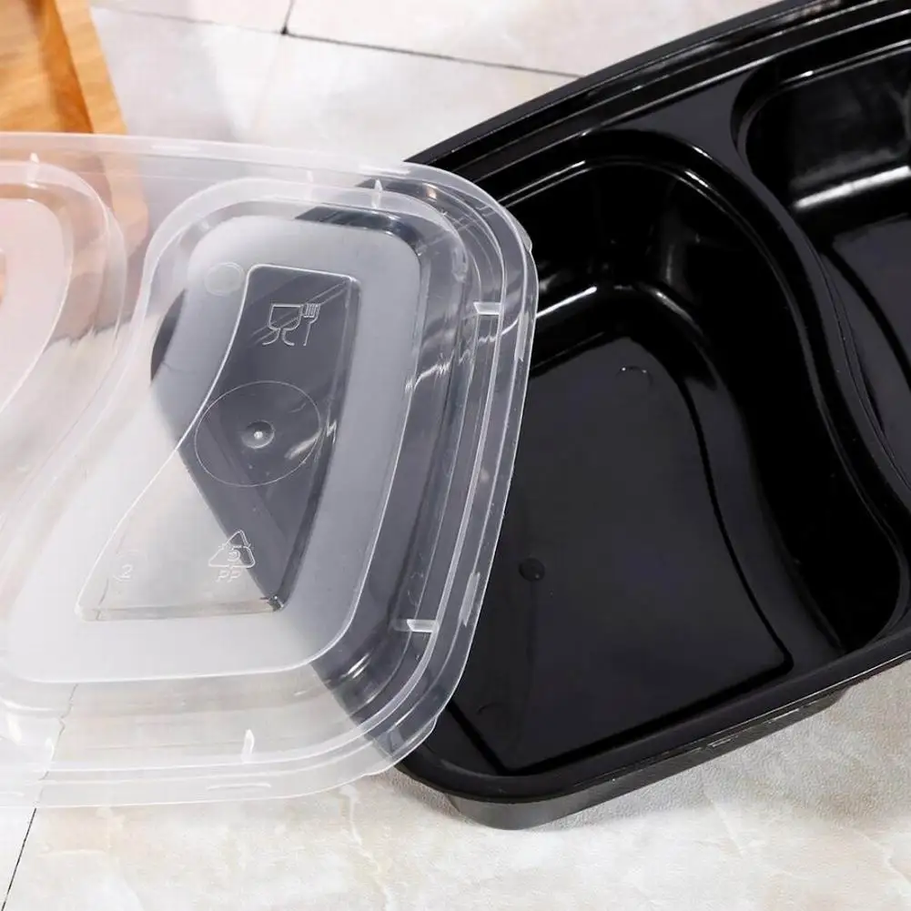 20 шт. одноразовые пластиковые контейнеры для еды 2 отделения|Одноразовые пищевые