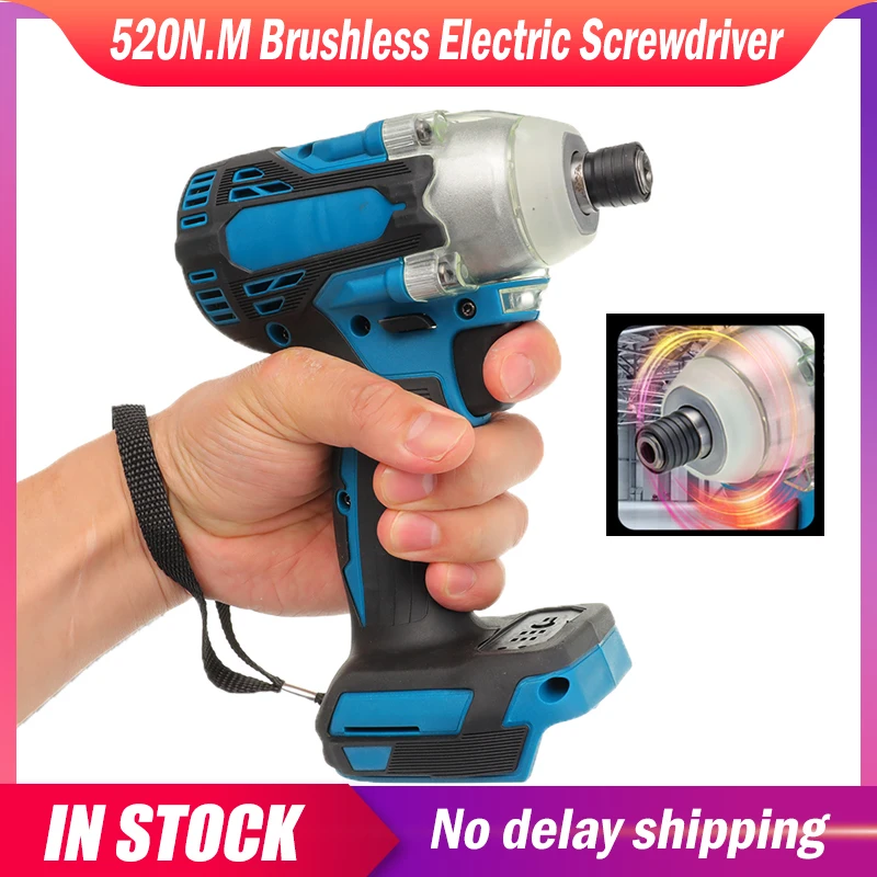 

Cordless Electric Screwdriver Speed Brushless Impact Driver Screwdriver Driver Wrench Power Tools Rechargable 1/2 inch Wrench
