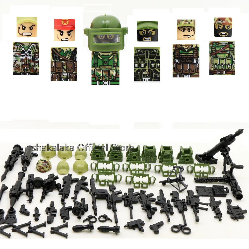 6 шт. Ghillie костюм военный камуфляж армия спецназ Солдат ОМОН DIY строительные блоки