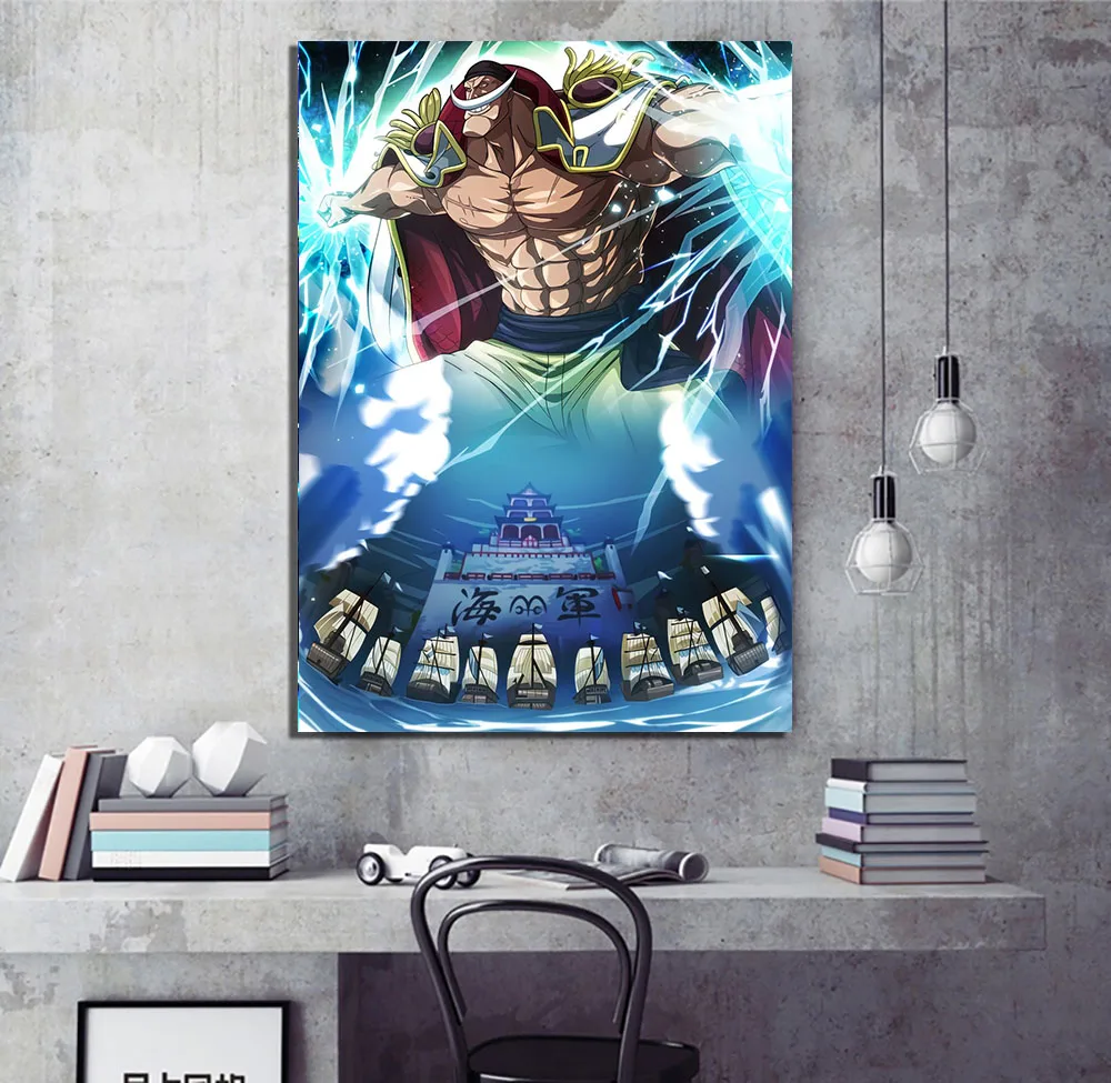 Whitebeard Edward Newgate One Piece Anime Wooden Frame Canvas Poster  Painting Wall Art Decor Study Home Decoration Prints|Painting &  Calligraphy| - AliExpress