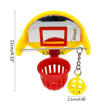 

Funny Parrot Birds Toys Mini Basketball Hoop Props Parakeet Bell Ball Chew Toy 91AD