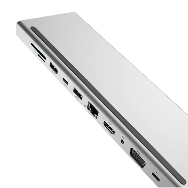 11 в 1 USB C концентратор 4K HDMI VGA 3,5 мм аудио USB-C USB3.0 RJ45 TF/SD кардридер PD Charing адаптер док-станции для MacBook Pro