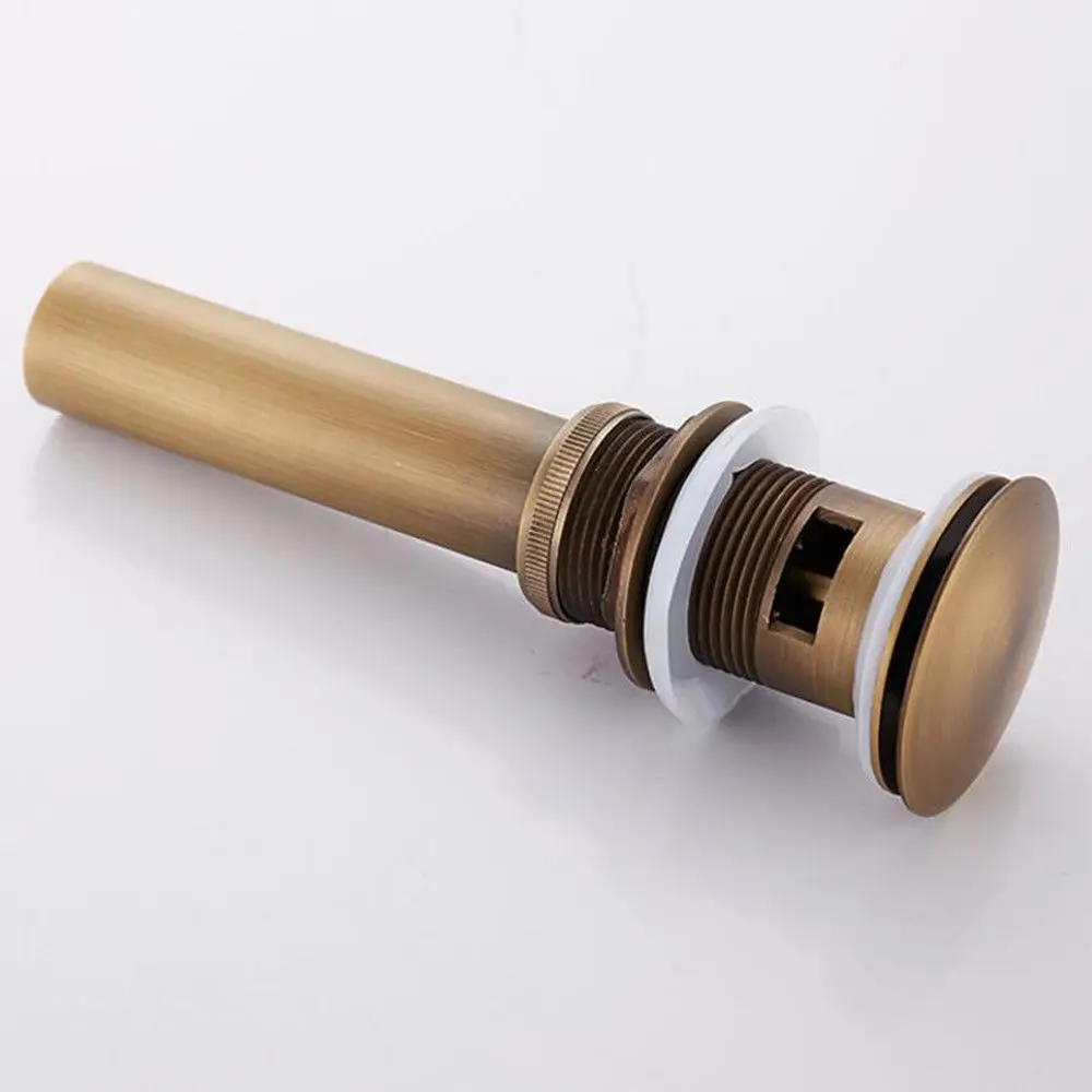 

Bathroom Lavatory Antique Brass Basin Sink Drain Pop Up Grate Waste Drainer Waterlet Drains With Overflow Hole zsd003