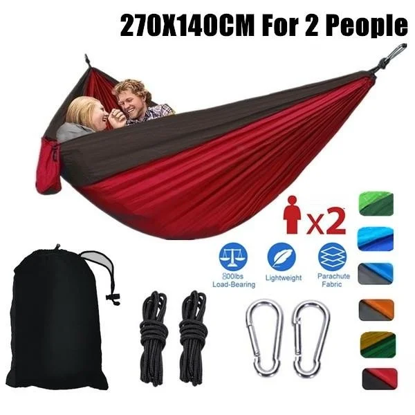 

Ultra-Light Hammock for Camping Double Hammocks Outdoors Backpacking Survival Or Travel Portable Lightweight Parachute Nylon