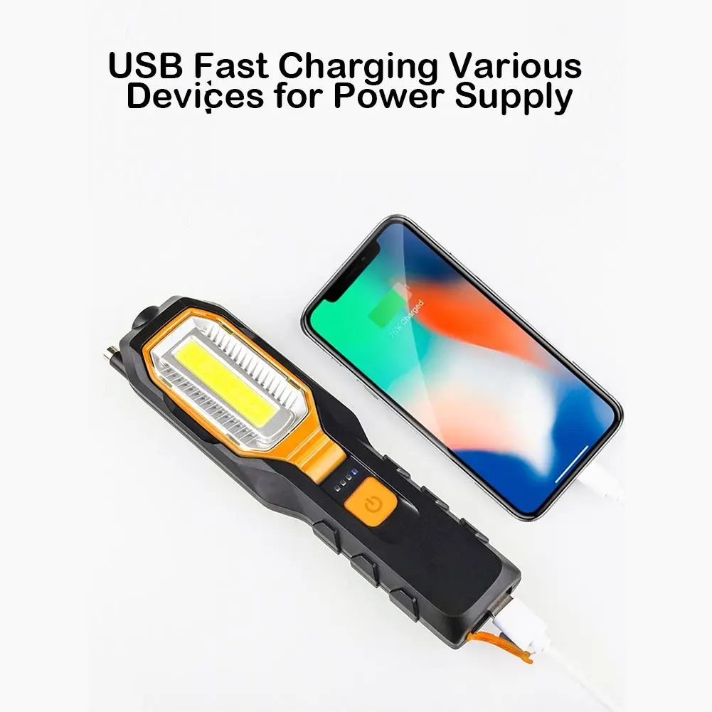 COB светодиодный рабочий светильник аварийный USB Перезаряжаемый гибкий магнитный