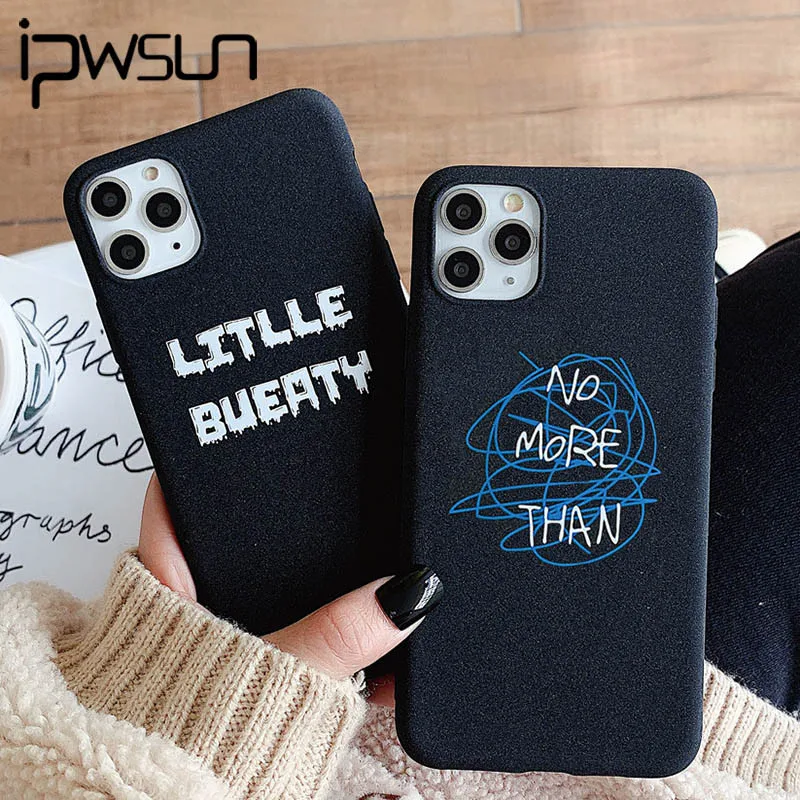 IPWSOO матовый чехол для телефона с буквами iPhone 11 Pro Max X XS XR Xs Ультратонкий Мягкий ТПУ