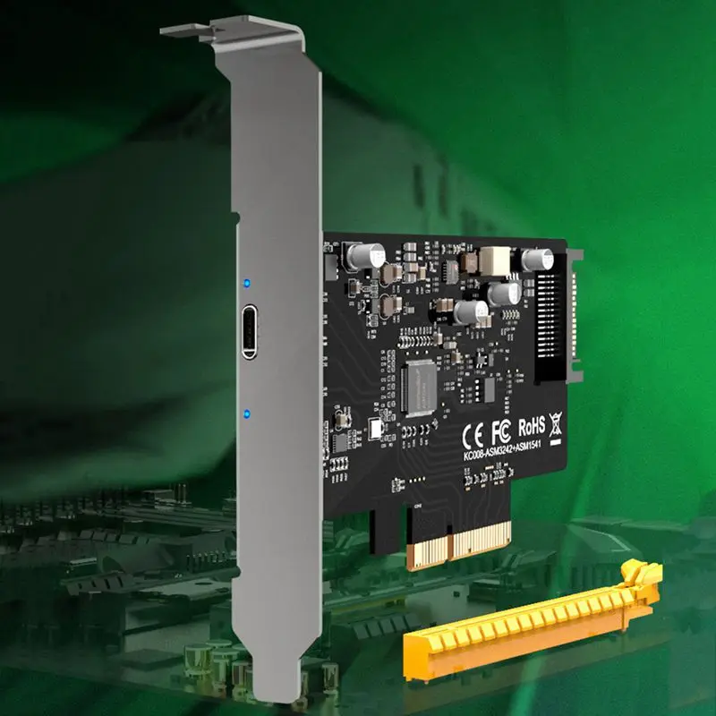ASM3242 USB 3 2 PCIE Райзер карта Gen X2 Type-C Порты PCI-E PCI Express X4 SATA 15-контактный разъем 20 Гбит/с