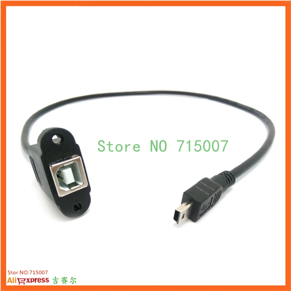 Кабель удлинитель Mini USB на 2 0 Тип B женский с винт крепления панели Блокировка