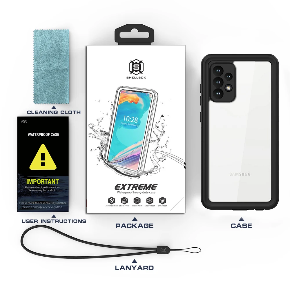 IP68 Waterproof Phone Case for Samsung Galaxy A72 Coque Heavy Duty Full Protection Shockproof Case Waterproof Cover