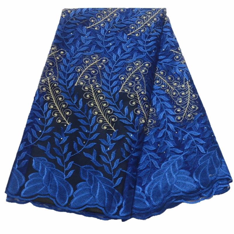 

latest 2019 blue french lace fabric with stones african lace fabric high quality african fabric nigerian lace fabrics