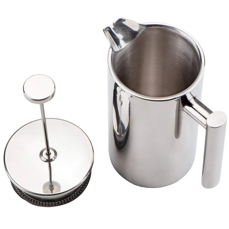 

Stainless Steel French Press Coffee Maker | Double Walled Insulated Coffee & Tea Brewer Pot & Maker | Keeps Brewed Coffee or Tea