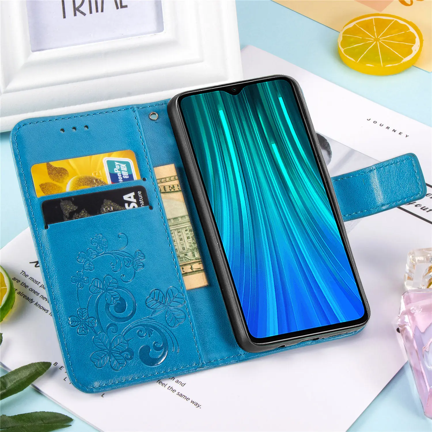 Чехол с откидной крышкой для Xiaomi Redmi Note 8 Pro 8A Note 2 9SE Play Max2 3 2A CC9e A3 9Lite чехол с четырехлистным клевером