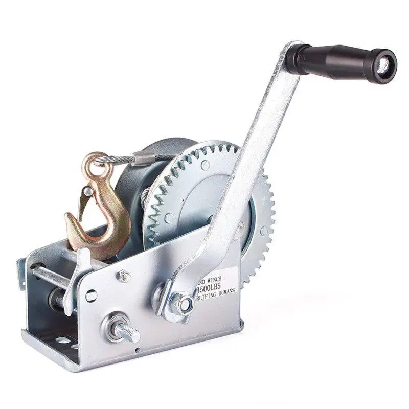 

Universal 600LB Hand Winch with 7M Steel Wire Rope Load Boat Trailer Manual Operated Hand Winch Portable ATV Winch