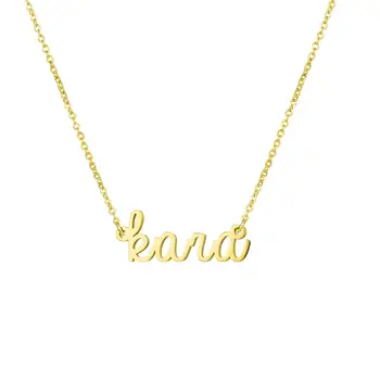 

New Fashion Gold Color Personalized Letter Stainless Steel Necklace Pendant Custom Name Necklaces Collares Mujer