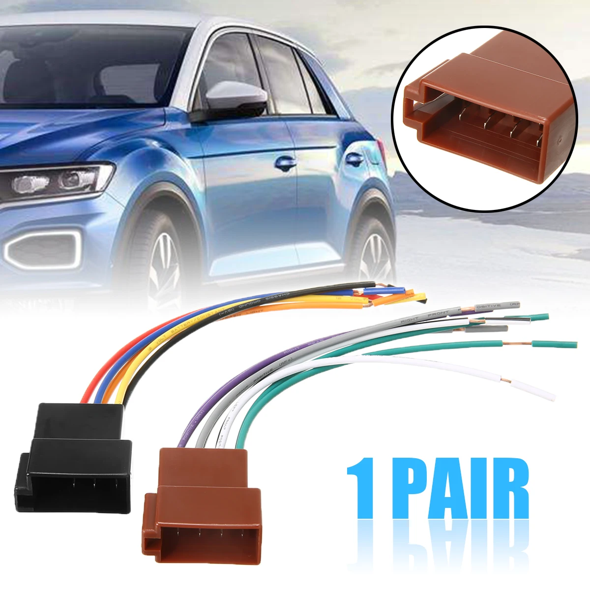 Mayitr 1pc 12V 16CM Universal Car Stereo Female Socket Radio ISO Wire Harness Adapter Connector FOR Power 4 speakers