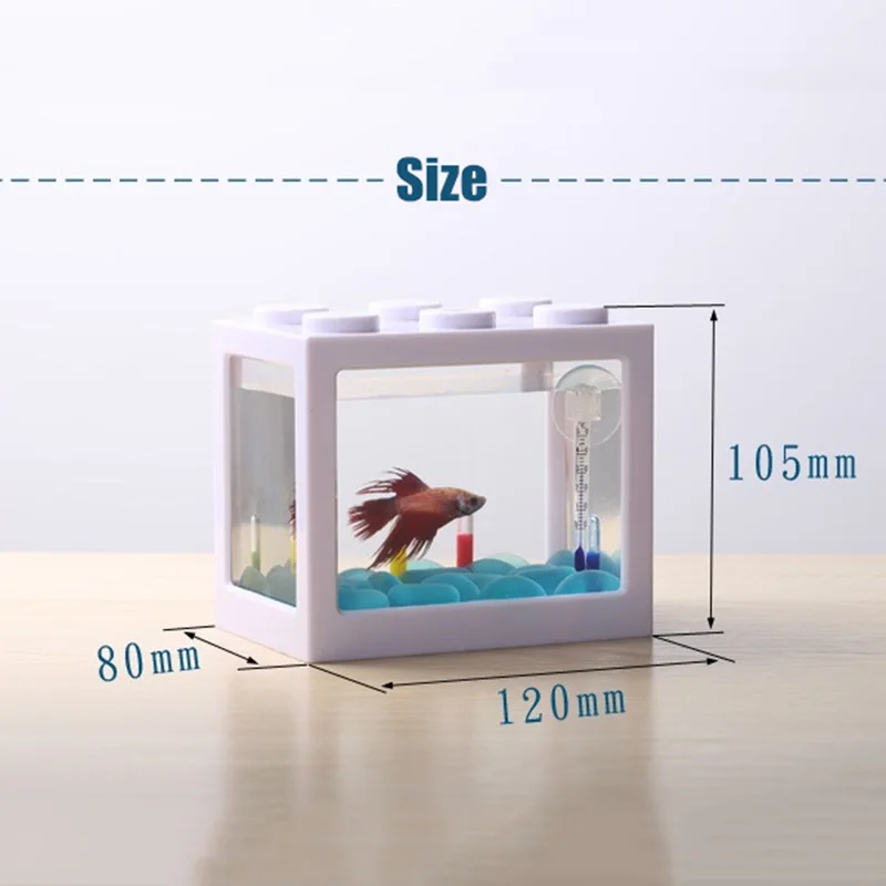 Креативный многоцветный Штабелируемый строительный конструктор для аквариума, экологический Танк для рыбы, паук, муравей, маленькая мини-коробка для животных под рептилию