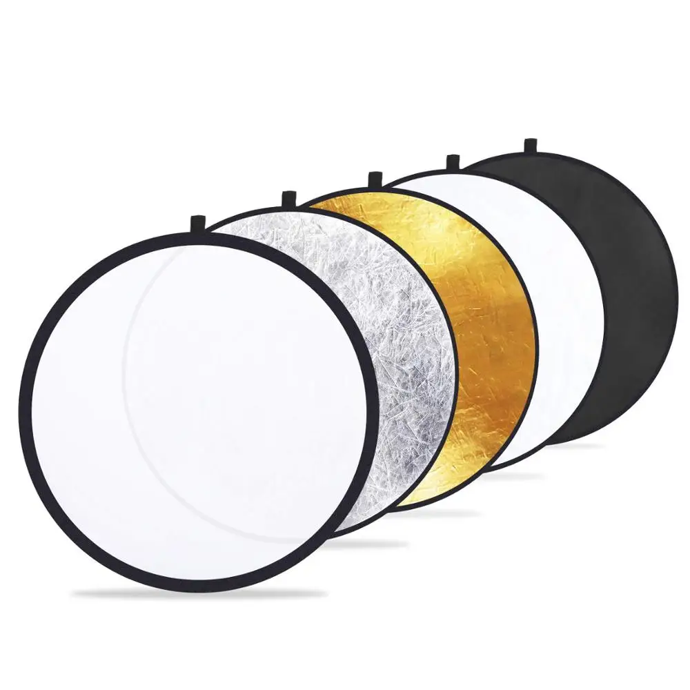 

5-in-1 Photography Reflector Light Reflectors for Photography Photo Reflector Collapsible Translucent,Silver,Gold,White,Black