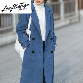 

Women Autumn Winter Real Wool Coat Female Jacket Double Side Woolen Coats Korean Outwear Manteau Femme MY3421
