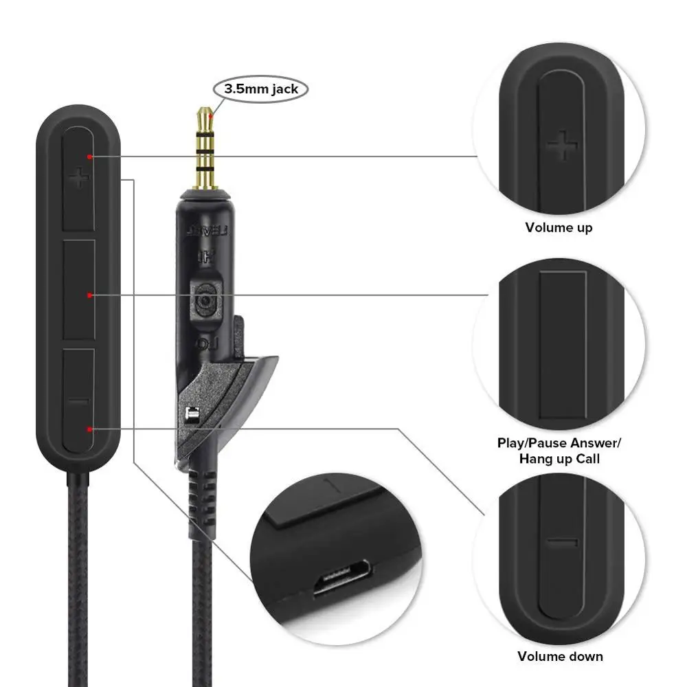 Bluetooth 5 0 Stereo Audio Adapter Wireless Handsfree Receiver For Bose Quiet Comfort QuietComfort QC 15 2 QC15 QC2 Headphones