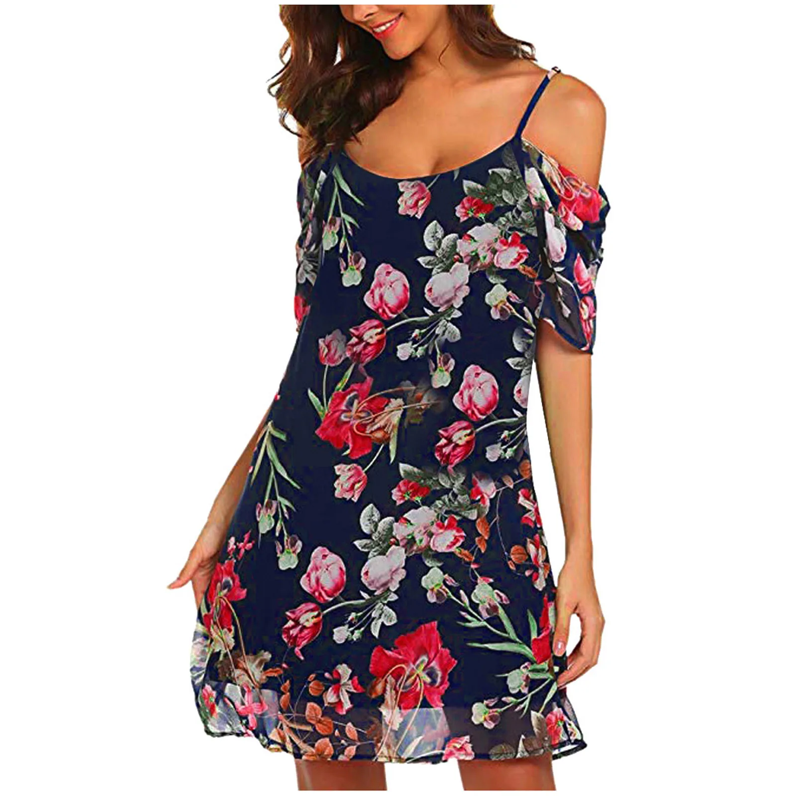 Women Fashion Summer Dress Casual Beach Sling Small Floral Printing Dresses Summer Clothes For Women Сарафаны Женские Летние 2