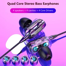 

6D HIFI Earpiece In-Ear Stereo High Bass Headphone In-Ear 3.5MM Wired Earphones Metal With MIC For Xiaomi Samsung Huawei Phones