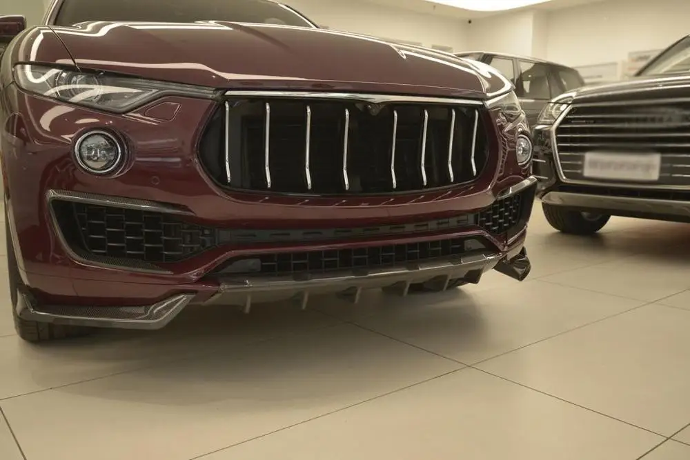Комплект корпуса из углеродного волокна для Maserati Levante 4 двери- Передние Губы разветвители вентиляционная отделка крышки задняя губы Средний спойлер