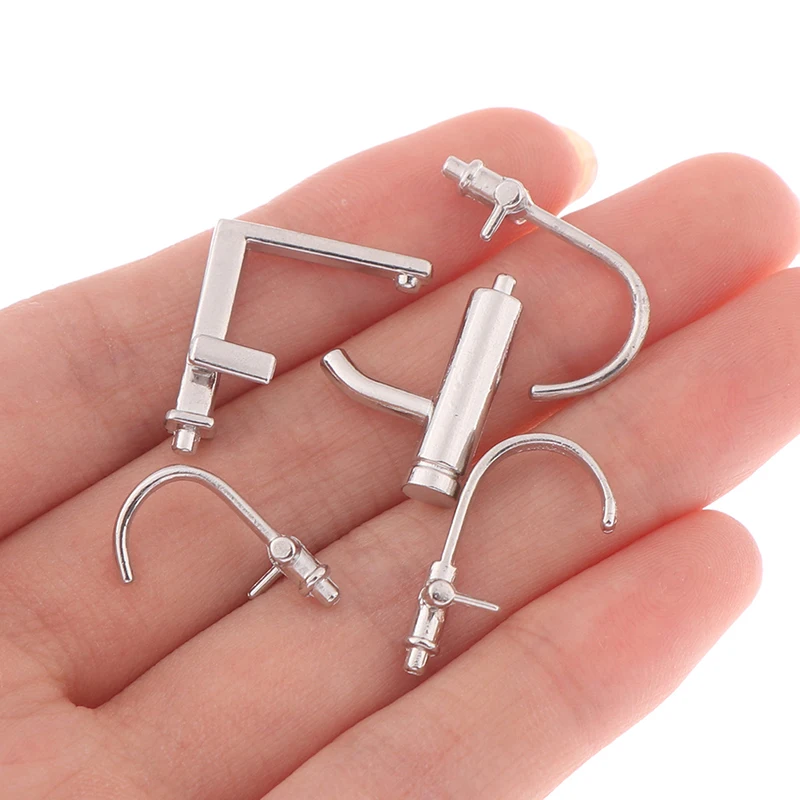 1/12 Dollhouse Miniature Accessories Mini Bathtub Faucet Simulation Water Tap Model Furniture Toys for Doll House Decoration