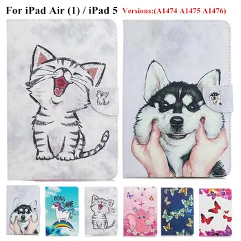 

Cute Unicorn Cat Smart case for iPad Air 1 Magnetic Pu Leather Stand Smart Cover for Funda iPad 5 A1474 A1475 A1476 9.7 inch
