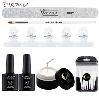 

UV Gel Nail Extension Nail Art Forms Clips Silks Fiber Kit Gel Customized Nail Shape Fiberglass Nails Art Tools